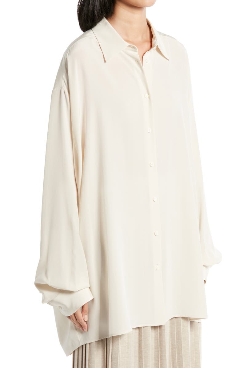 The Row Luka Silk Compact Crepe Blouse, Alternate, color, 