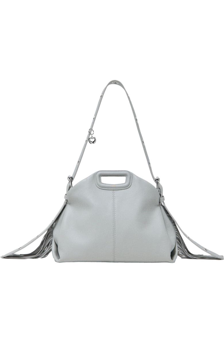 maje Grained leather Miss M bag, Main, color, Light Grey