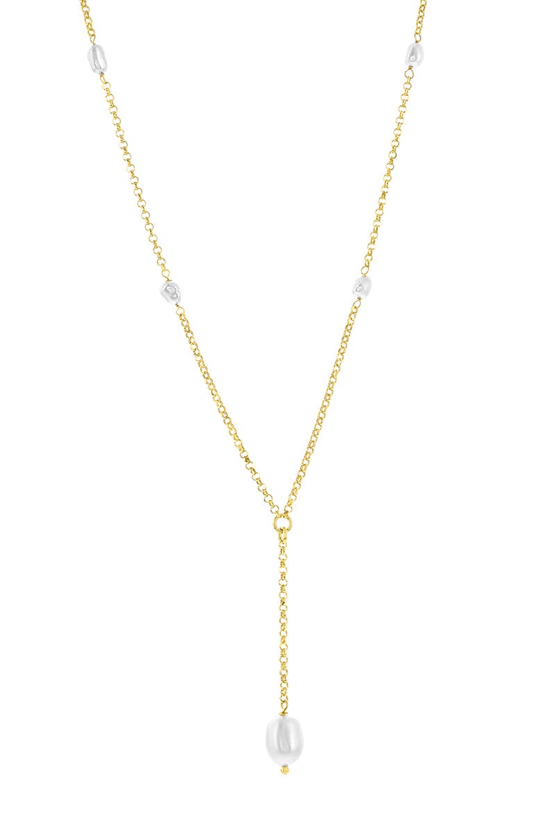 Freshwater Pearl Y-Necklace, Main, color, GOLD