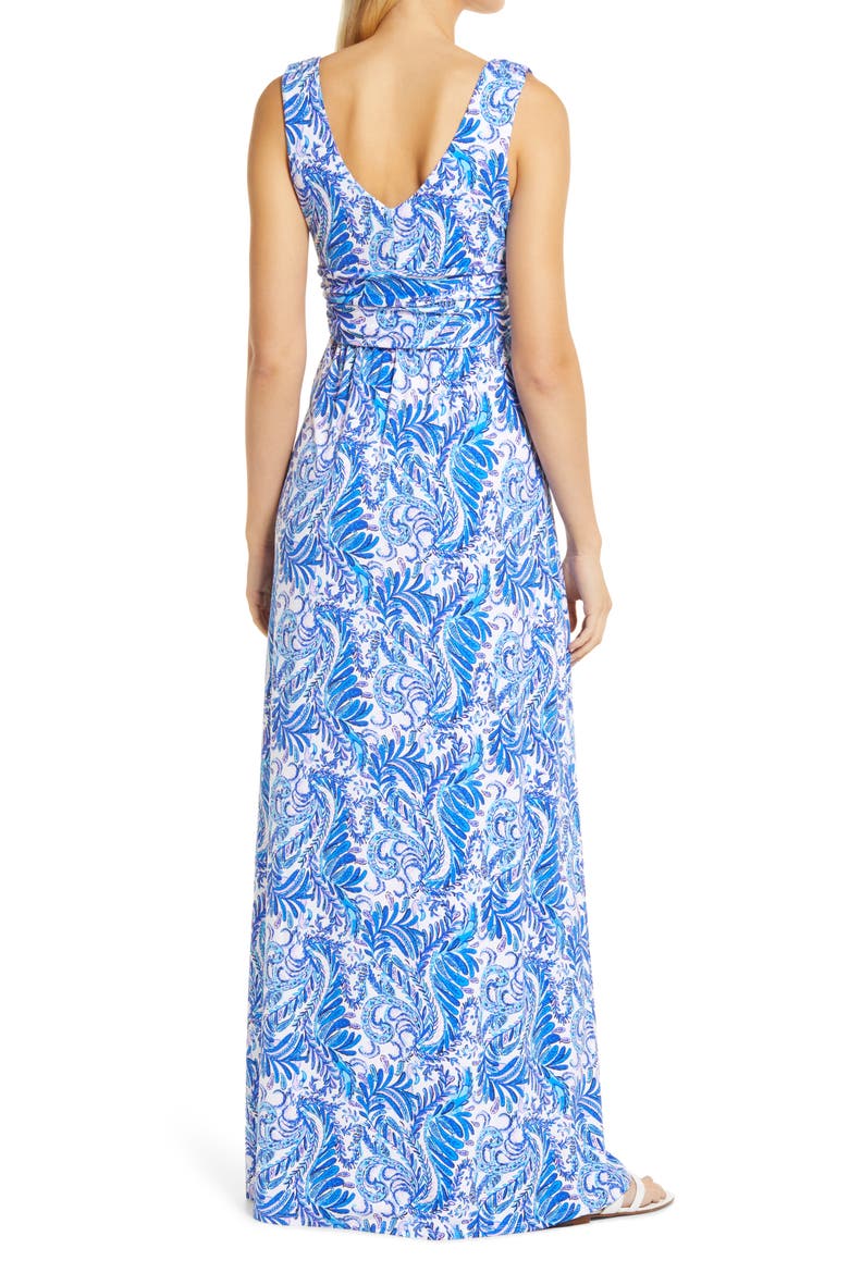 Sloane Sleeveless Midi Dress, Alternate, color, BAHA BLUE BIRD IS THE WORD