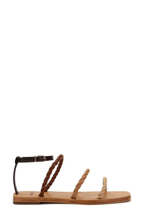 Larroude Larroudé Santorini Twist Strap Sandal In Brown/beige