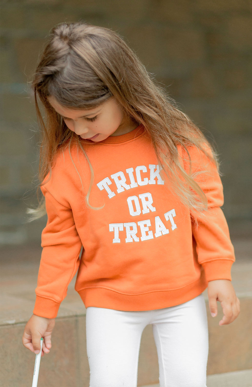 Bits & Bows Trick-or-treat Halloween Sweatshirt In Orange