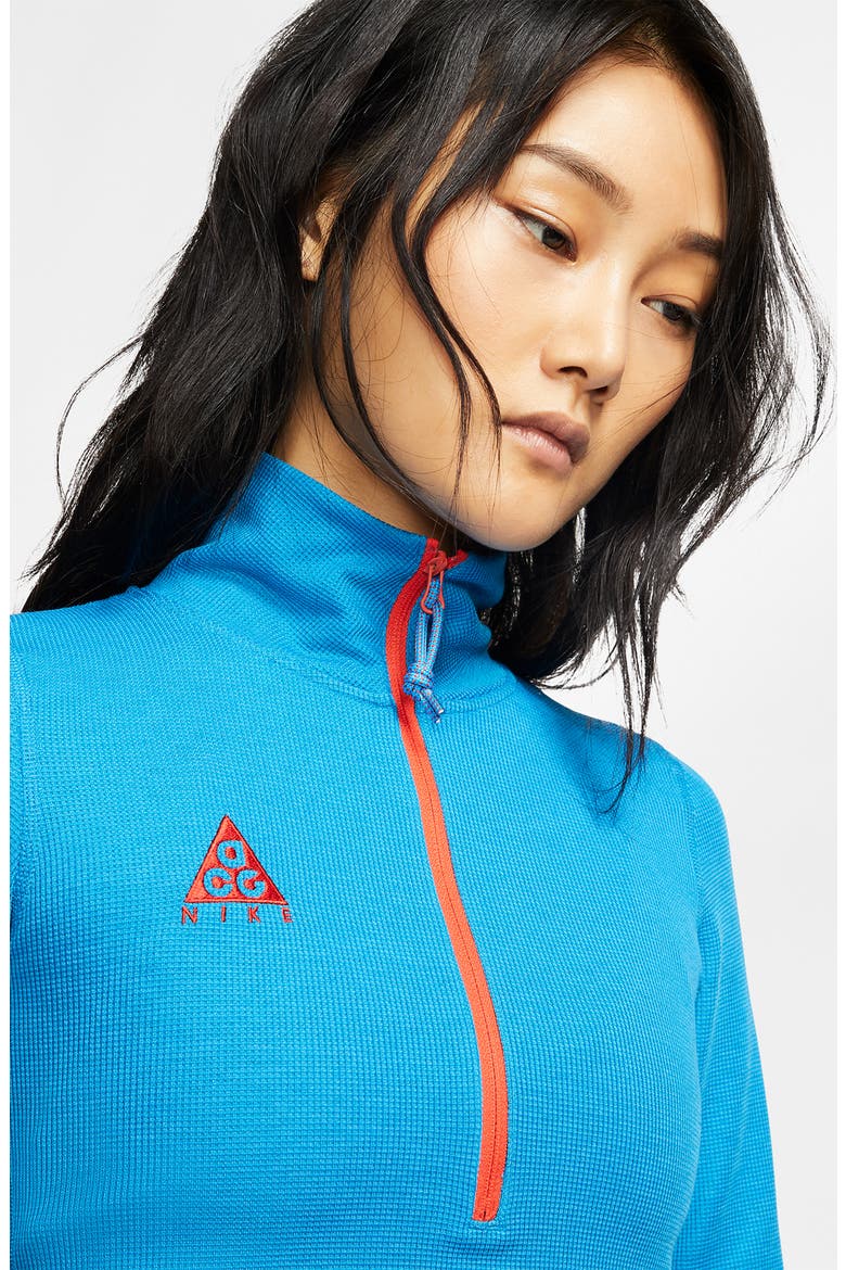 ACG Long Sleeve Thermal Top, Alternate, color, IMPERIAL BLUE/ HABANERO RED
