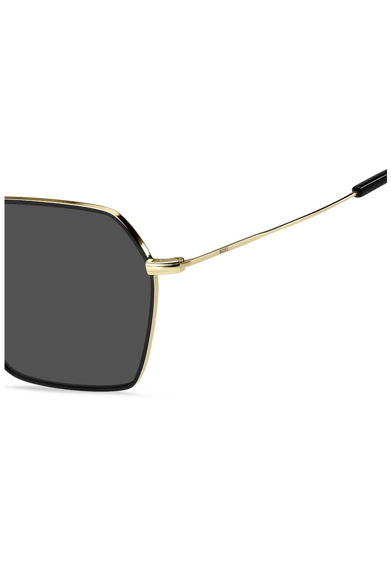 54mm Square Aviator Sunglasses, Alternate, color, GOLD BLACK