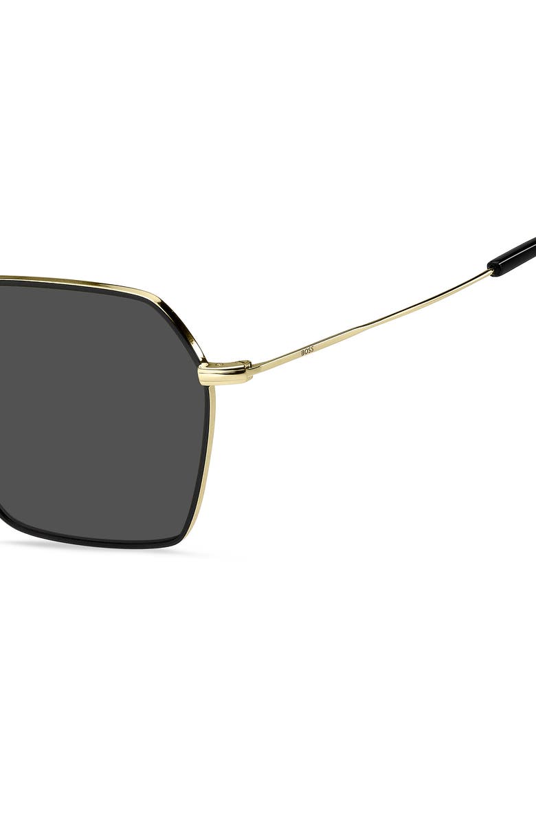 BOSS 54mm Square Aviator Sunglasses, Alternate, color, Gold Black