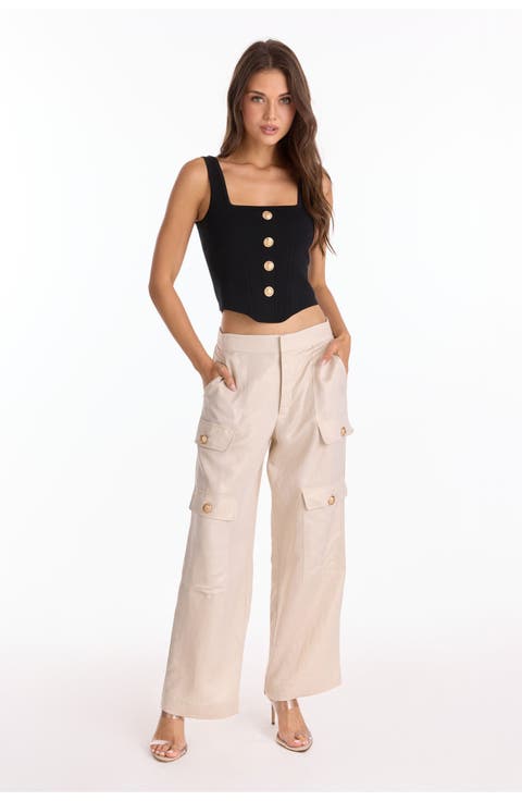 Milan Linen Shimmer Cargo Pant