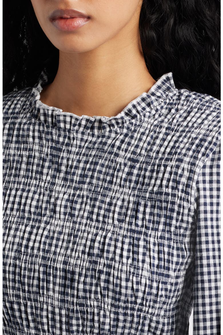 Jessen Long Sleeve Minidress, Alternate, color, NAVY GINGHAM