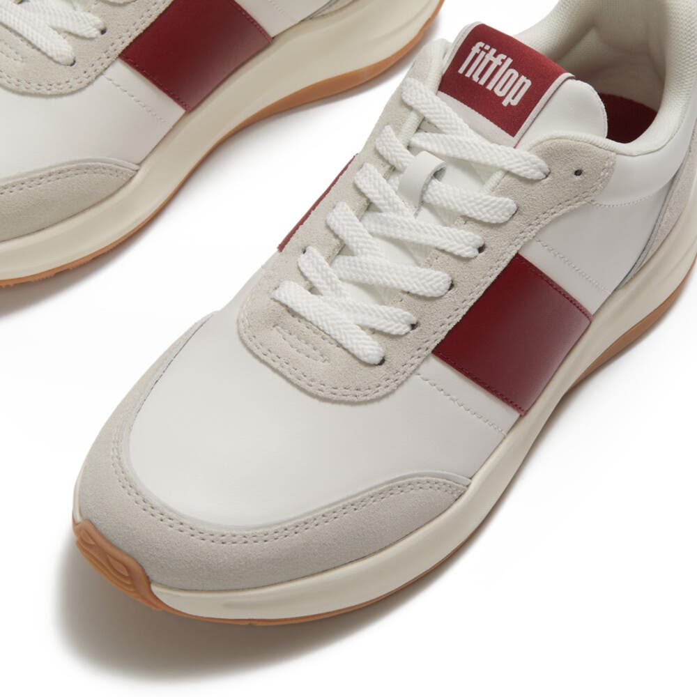 FitFlop F-Mode Flow Flatform Sneakers, Alternate, color, Urban White/Burnt Berry