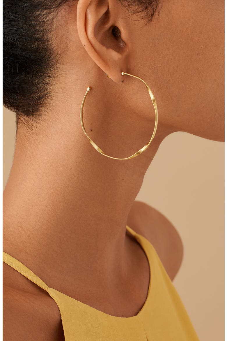 Marrakech Twist Hoop Earrings, Alternate, color, GOLD