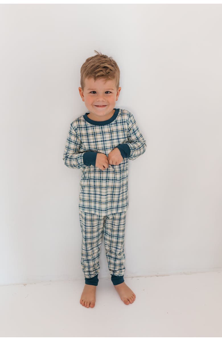In My Jammers Deacon Two Piece Sleepwear Set, Main, color, Blue / Green Plaid