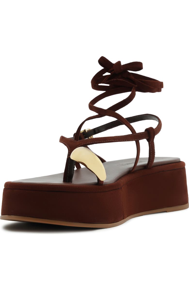 Schutz Zadie Wraparound Sandal, Alternate, color, Chestnut Brown