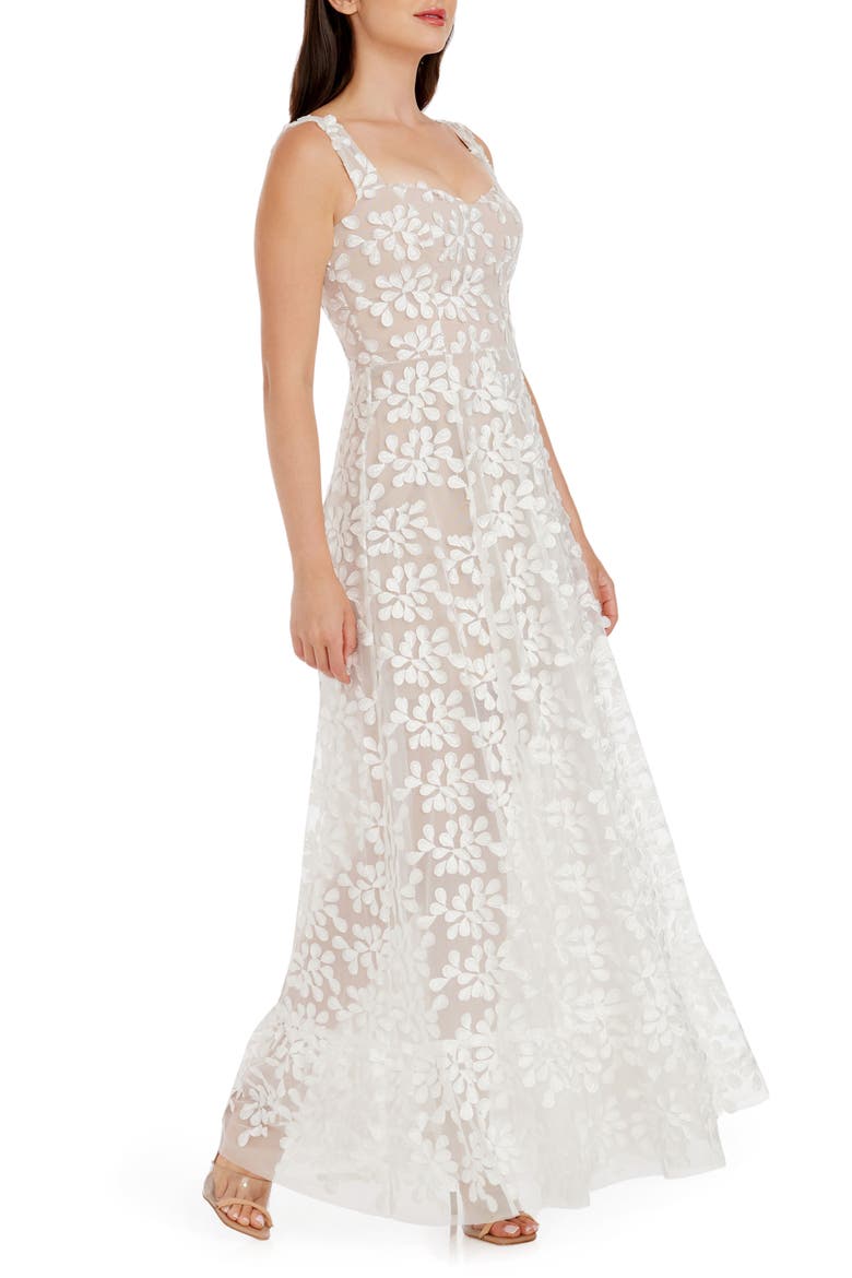 Anabel Semisheer Sweetheart Neck Gown, Alternate, color, OFF WHITE