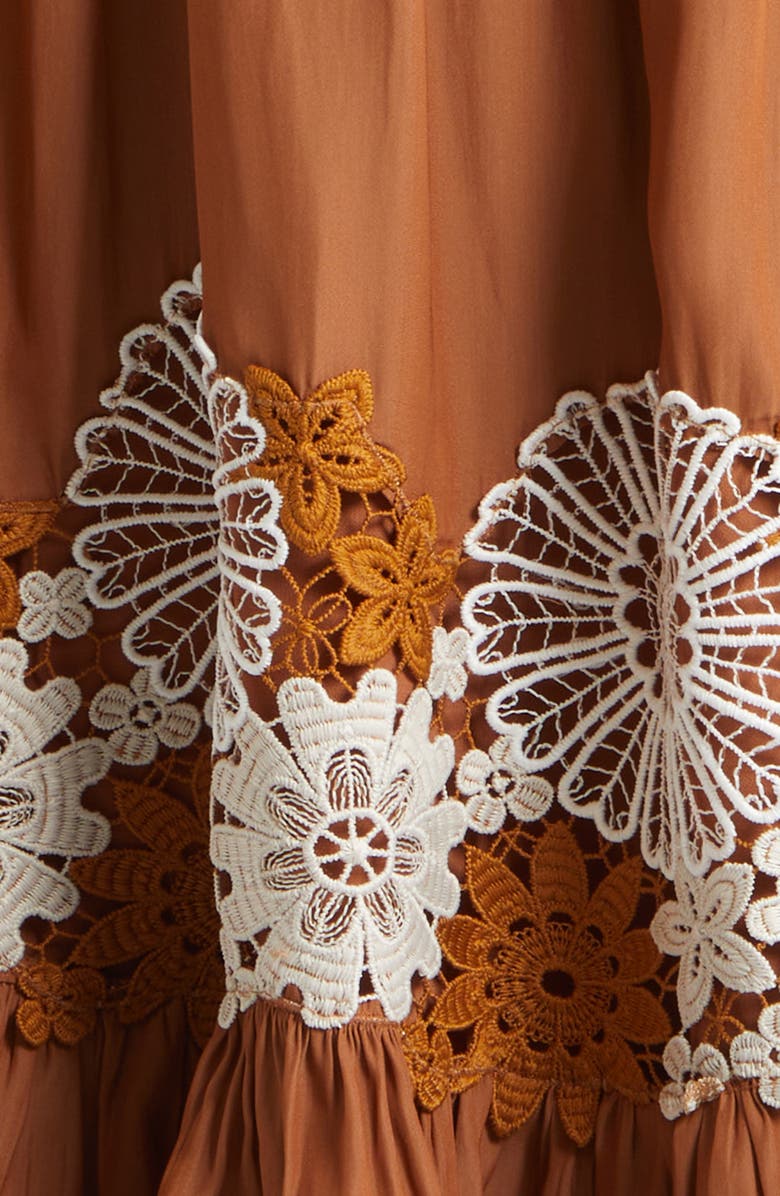 Ramy Brook Mackenzie Floral Embroidery Detail Minidress, Alternate, color, Coffee