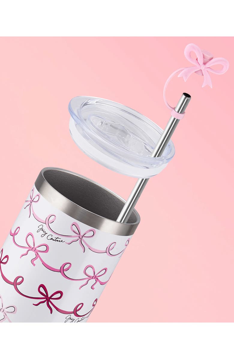 Juicy Couture 24-Ounce Glam Sip Water Bottle, Alternate, color, Pink Doodle Bows