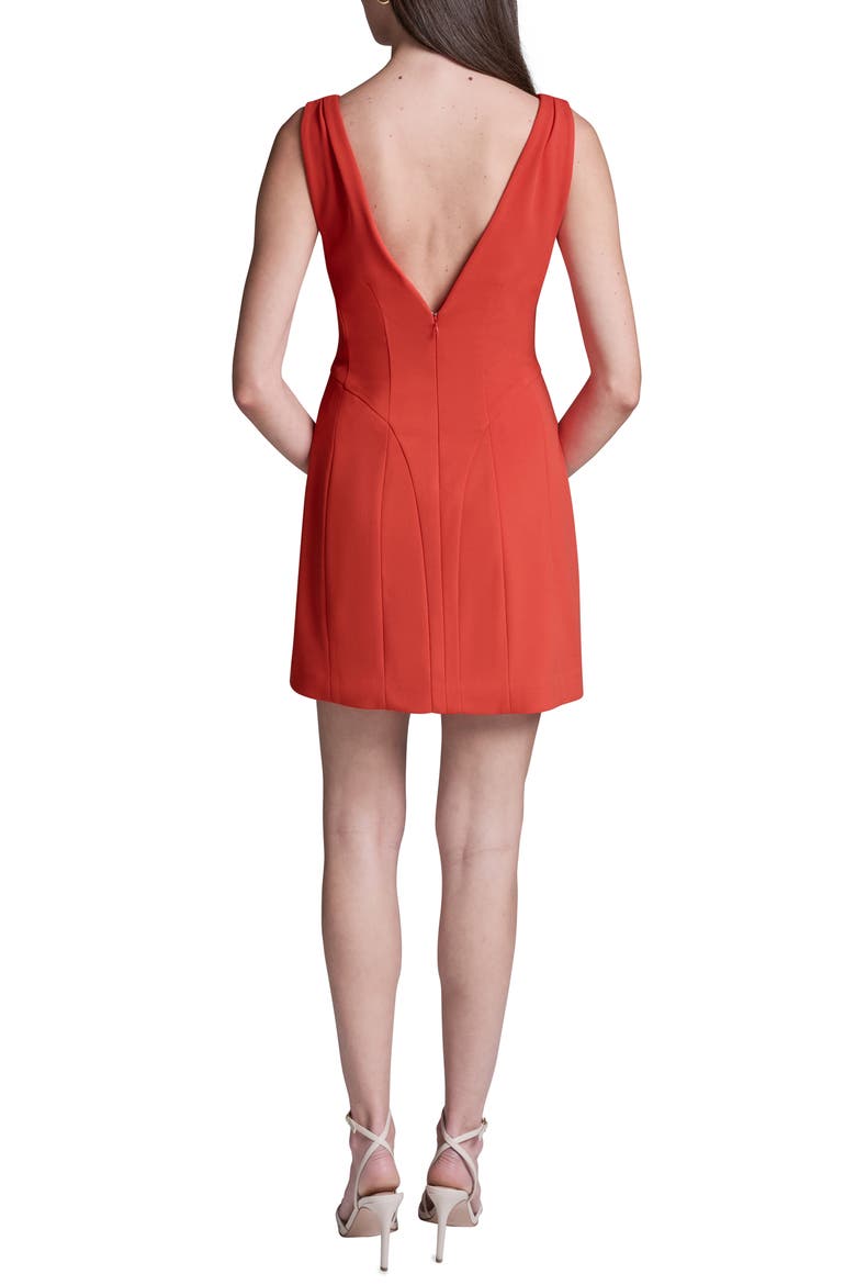 Scuba Crepe Sleeveless Dress, Alternate, color, FIRE LILY