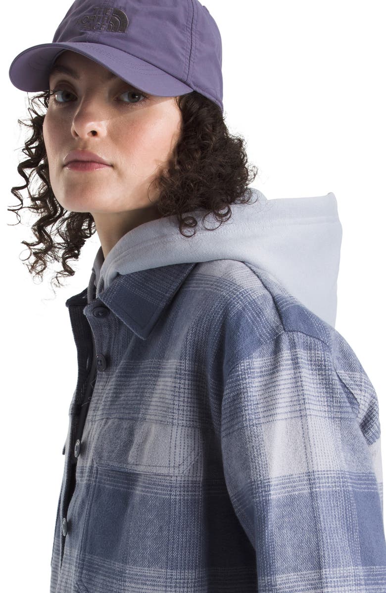 The North Face Valley Plaid Organic Cotton Flannel Shirt Jacket, Alternate, color, Twilight Galaxy Shadow Plaid