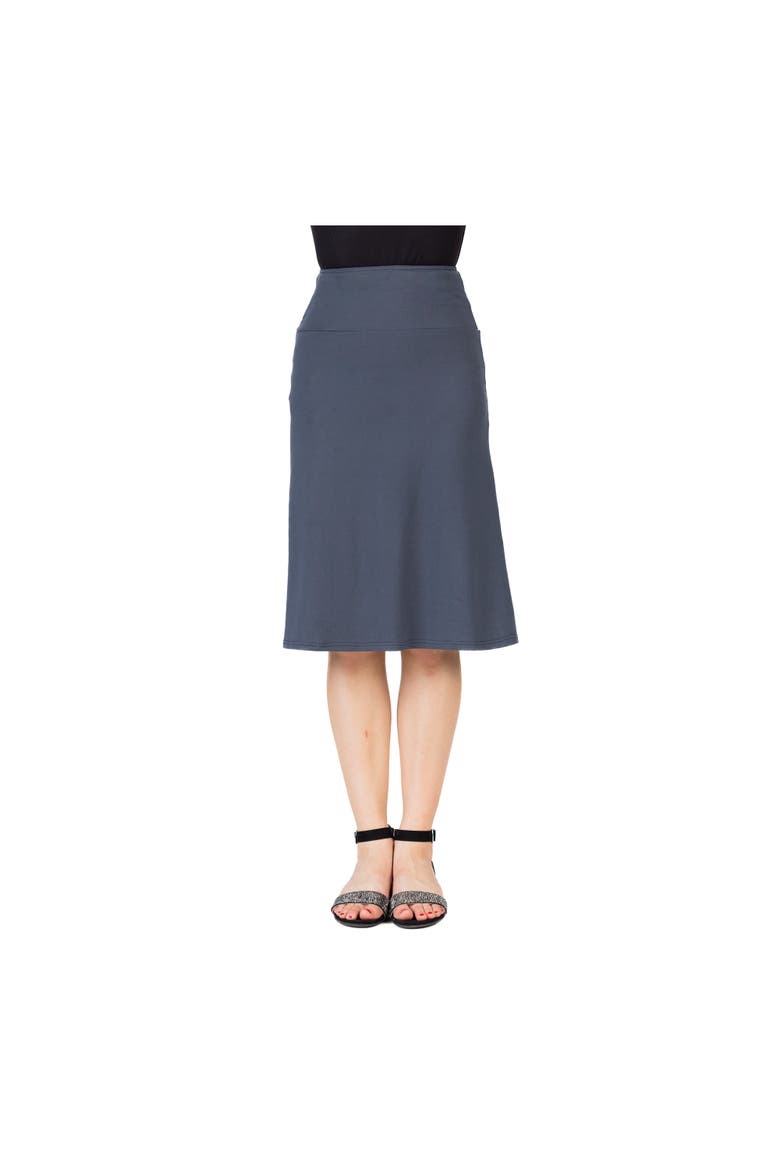 Casual Elastic Waist A-Line Skirt, Main, color, Grey