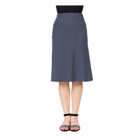 Casual Elastic Waist A-Line Skirt