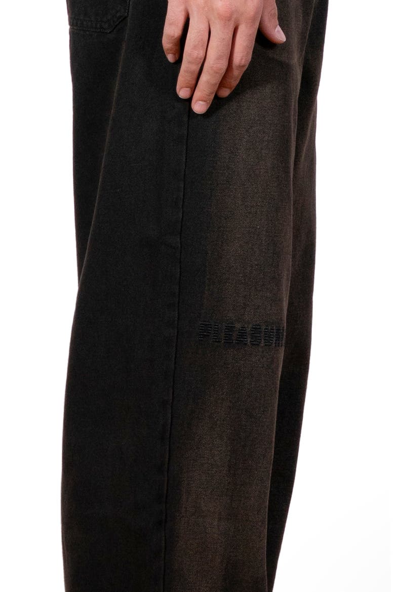 Oil Baggy Wide Leg Jeans, Alternate, color, DARK BROWN