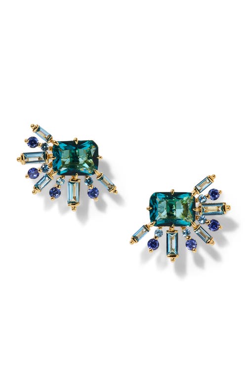 Nadri Stellar Halo Stud Earrings In Gold