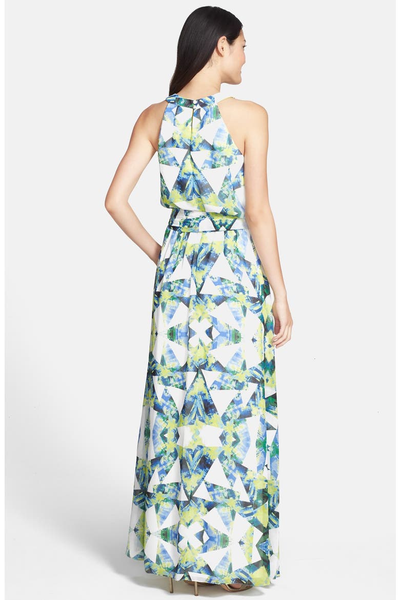 Print Tie Waist Chiffon Maxi Dress, Alternate, color, PRINT