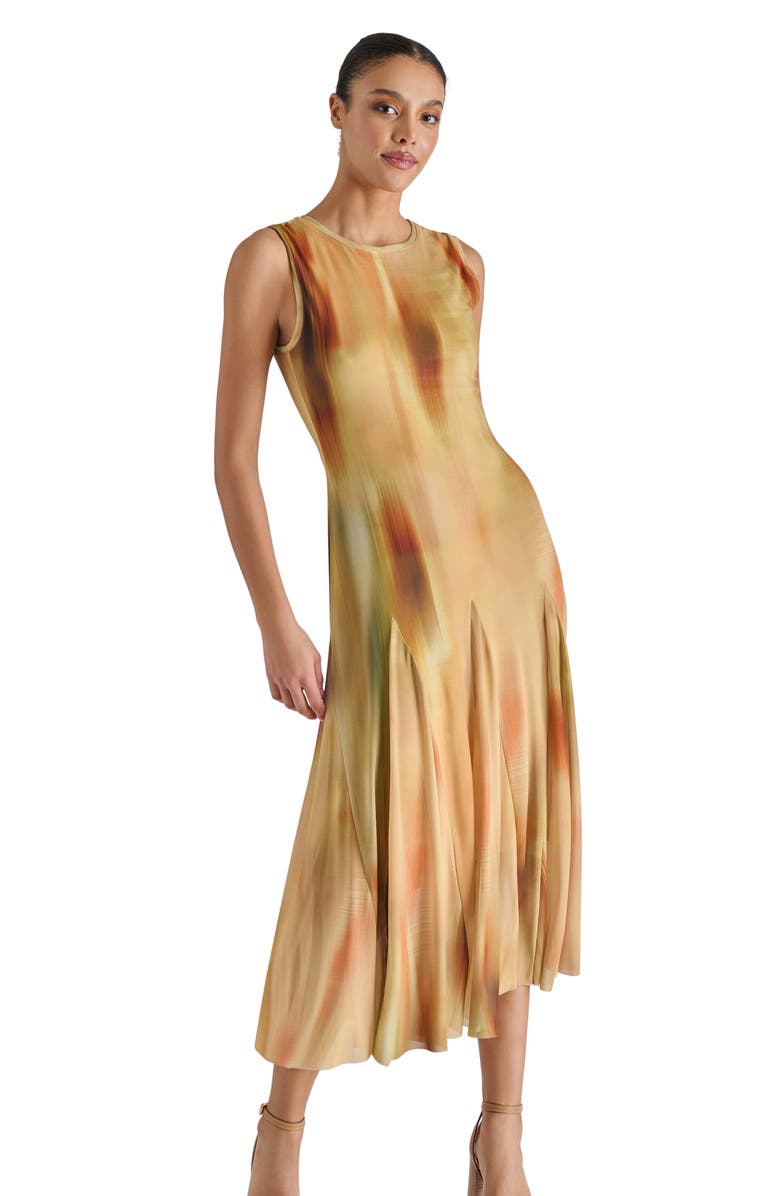 Steve Madden Marenne Pleated Midi Dress, Alternate, color, Light Sand