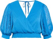 City Chic Dee Swiss Dot Tie Back Crop Top