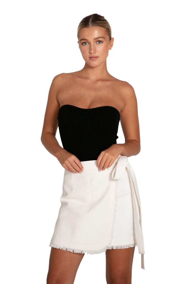 Belle & Bloom There She Goes Frayed Edge Skirt, Alternate, color, Cream