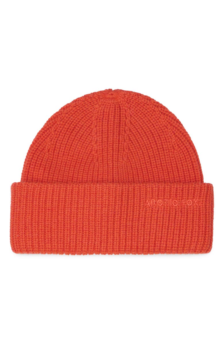 Arctic Fox & Co The Embroidered Merino Wool Beanie, Main, color, Sunkissed Coral