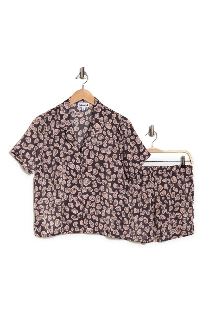 Abound Satin Button-Up Shirt & Shorts Pajamas, Alternate, color, 