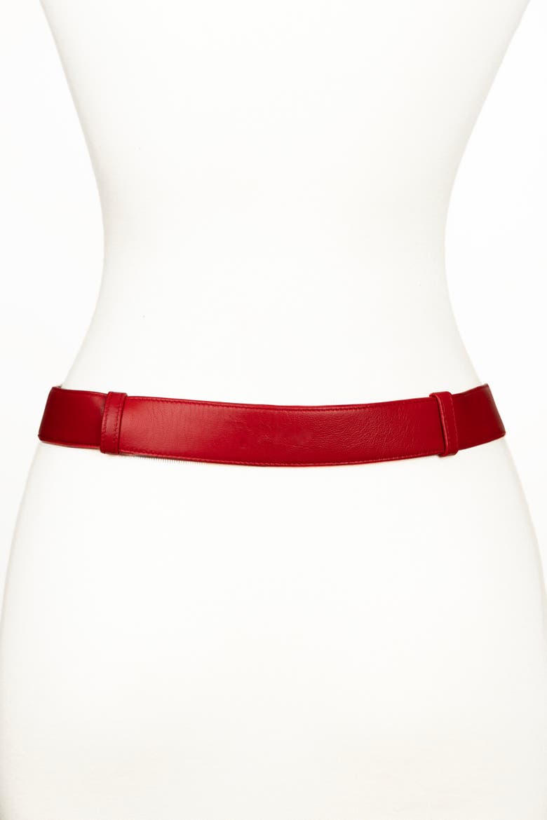 Viper D Link Buckle Leather Belt, Alternate, color, Red