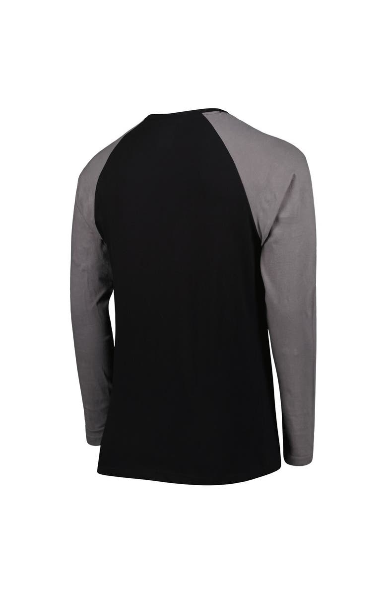 New Era Men's New Era Black Las Vegas Raiders Throwback Raglan Long Sleeve T-Shirt, Alternate, color, Black