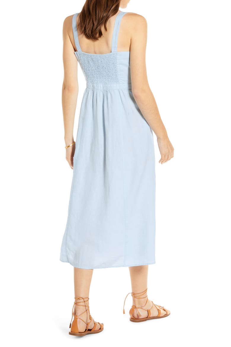 Linen Midi Dress, Alternate, color, BLUE DRIFT