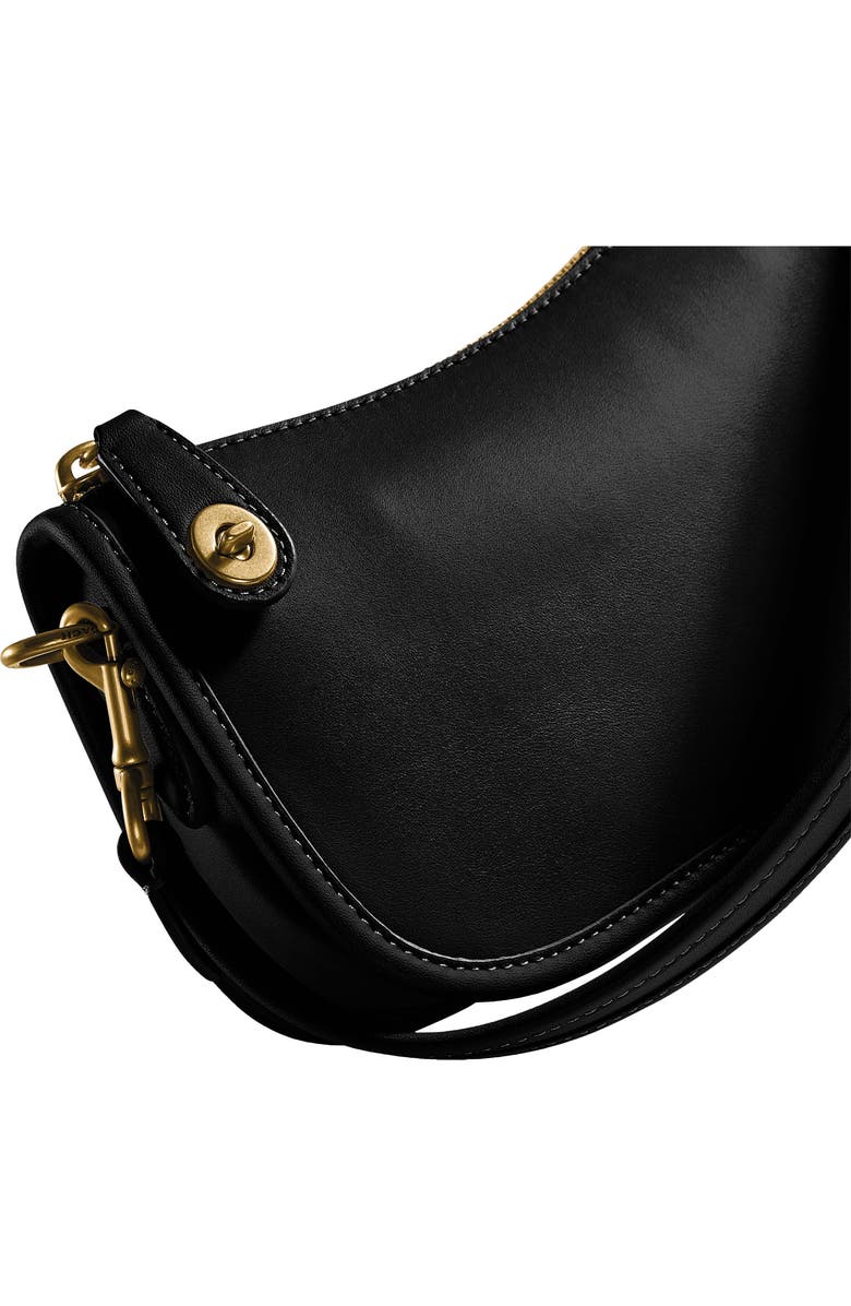 COACH Swinger Glovetanned Leather Shoulder Bag, Alternate, color, Brass/ Black