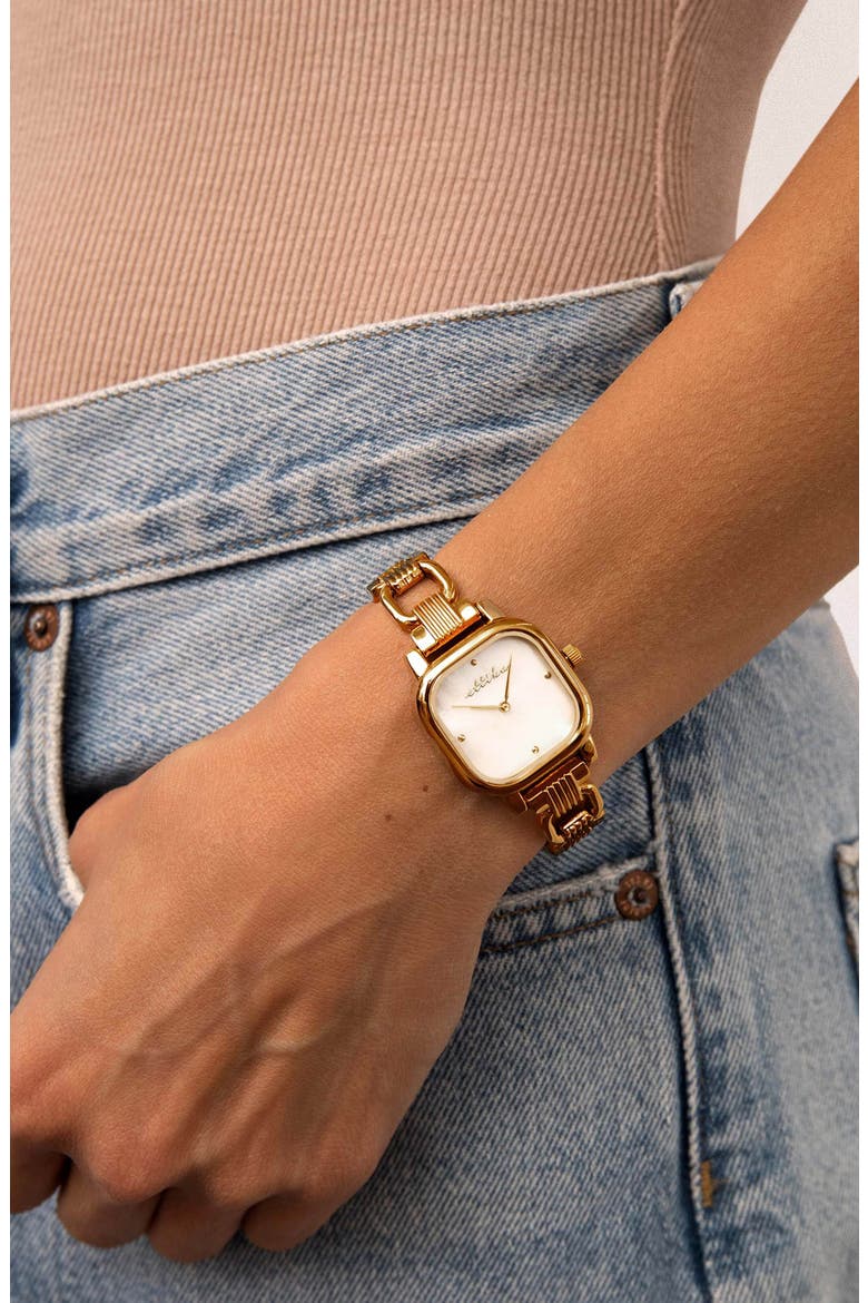 Classic Square Bracelet Watch, Alternate, color, MOTHER OF PEARL