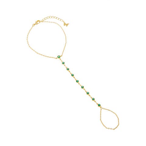 Emerald Green Bezel Station Hand Chain
