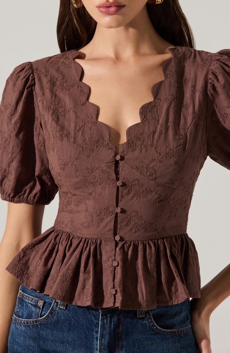 Arely Embroidered Cotton Button-Up Top