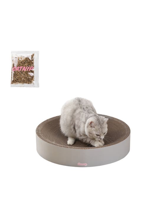 Nelson 20.13" Modern Cardboard Round Bowl Cat Scratcher with Catnip