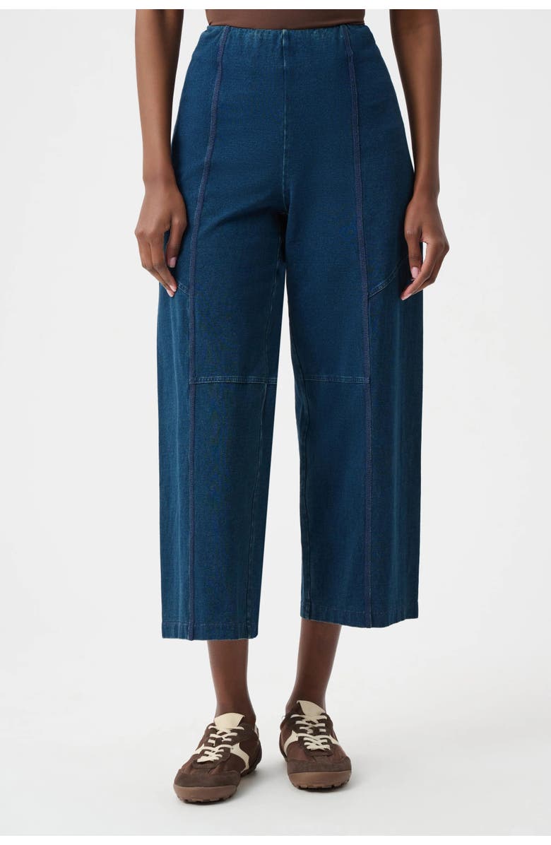 Joseph Ribkoff Knit Denim Culotte Pull-On Pants, Main, color, Dark Denim Blue