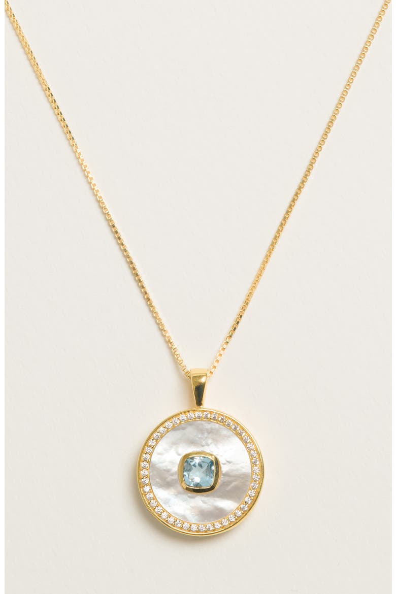 Aquamarine Mother Of Pearl Necklace, Alternate, color, Aquamarine