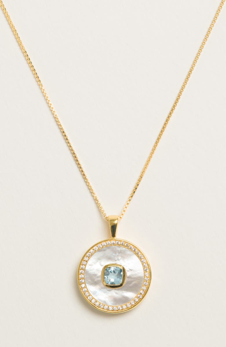 Freya Rose Aquamarine Mother Of Pearl Necklace, Alternate, color, Aquamarine