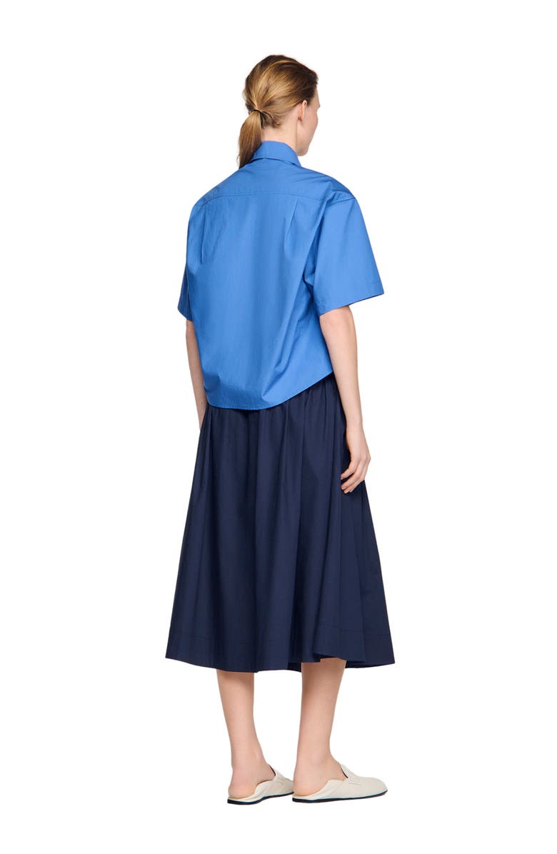 SANDRO Embroidered and beaded shirt, Alternate, color, Blue