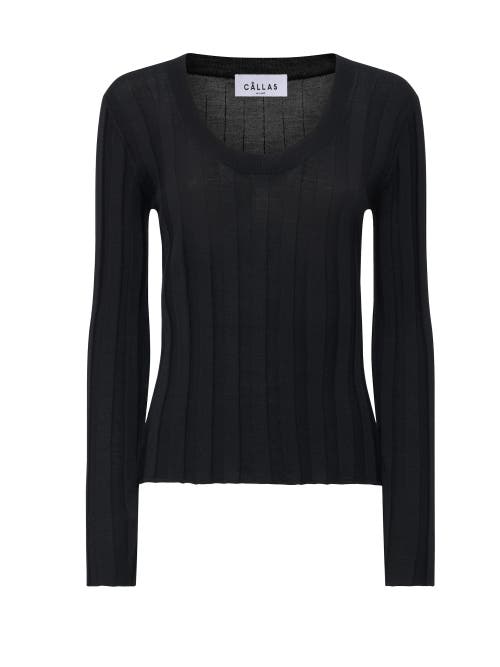Callas Milano Margot Scoop Neck Sweater In Black
