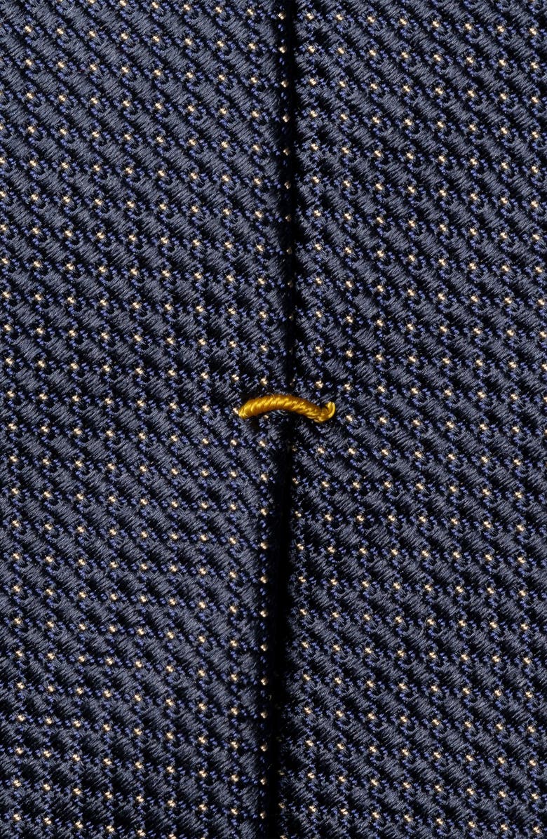 Eton Textured Solid Silk Tie, Alternate, color, Navy