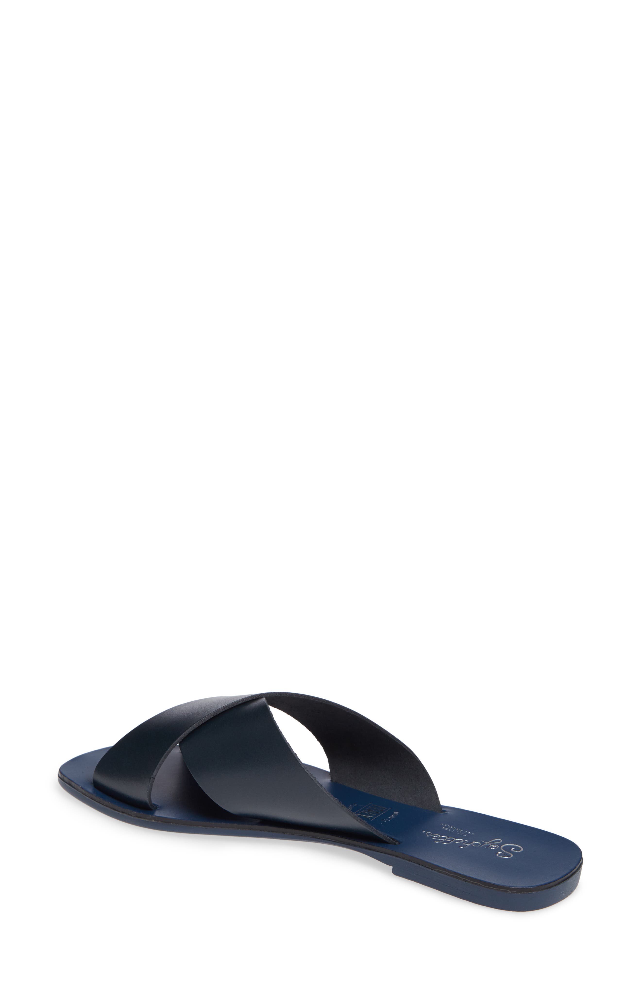 Total Relaxation Slide Sandal, Alternate, color, NAVY LEATHER