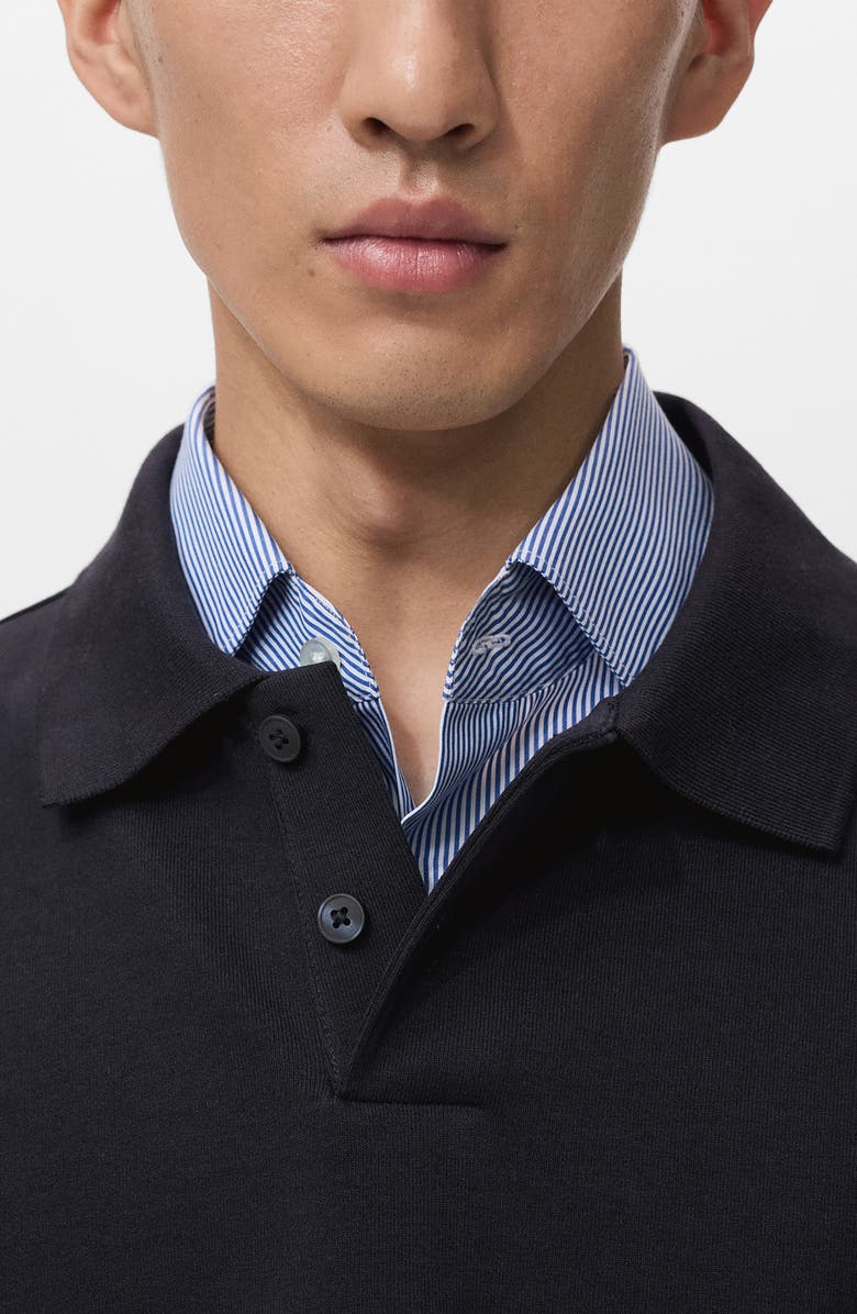 MANGO Regular Fit Polo Sweatshirt, Alternate, color, Navy