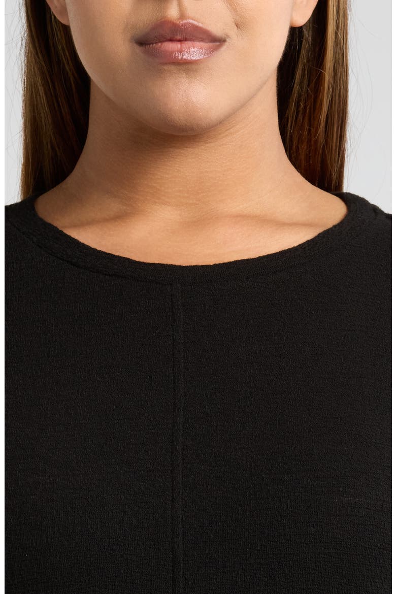 Crewneck Organic Cotton T-Shirt, Alternate, color, BLACK
