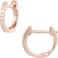 EF Collection Mini Diamond Hoop Earrings