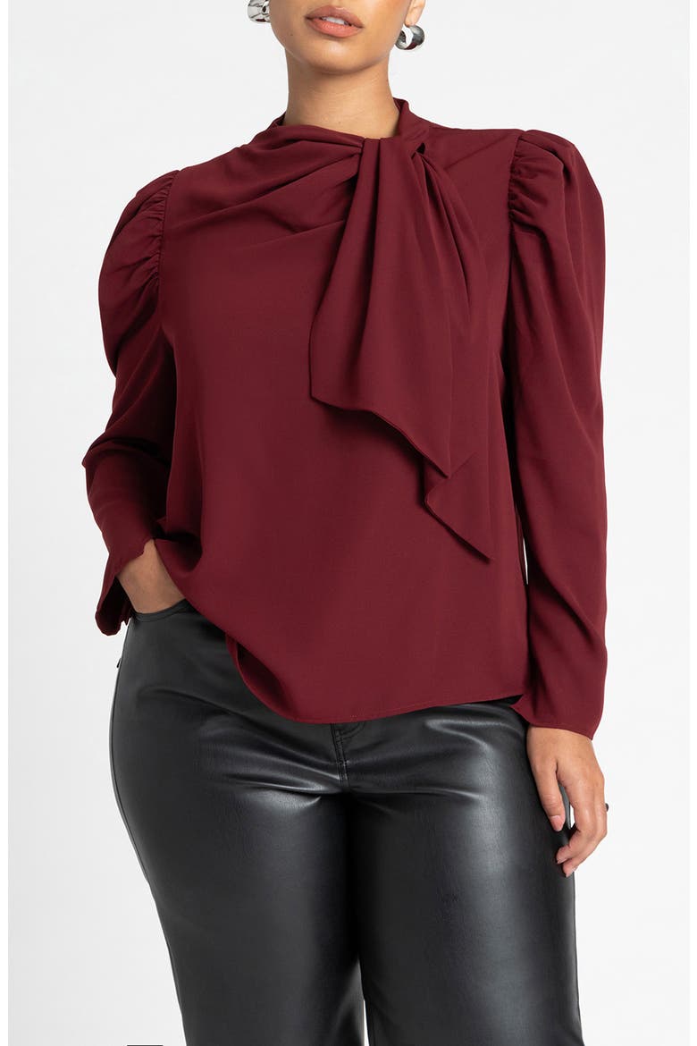Drape Front Blouse, Main, color, ZINFINDEL