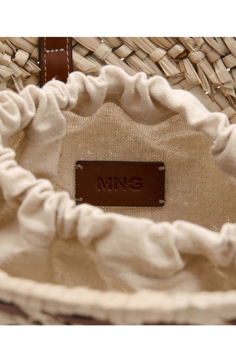 MANGO Small Natural Fiber Top Handle Bag, Alternate, color,